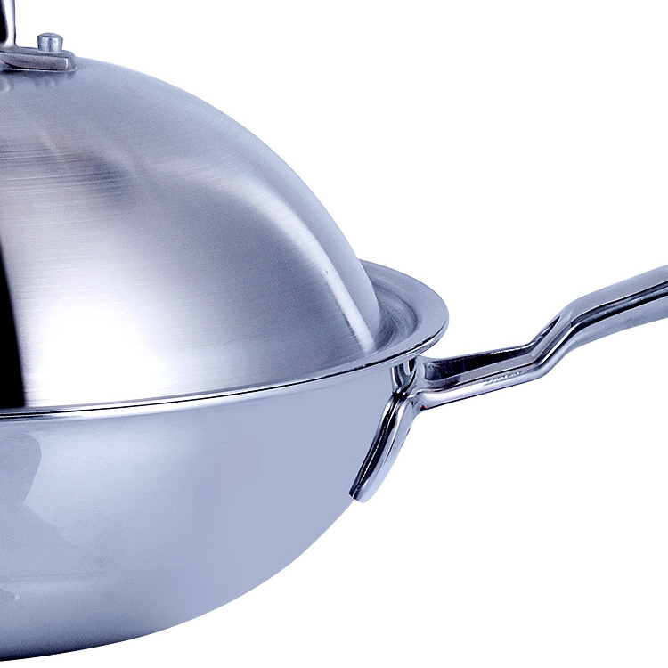 Home lfgb Super bargain large pan family restaurant30cm stainless steel wok