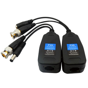 poe PVA Passive Video Balun with Power Connector and RJ45 CAT5 Data Transmitter