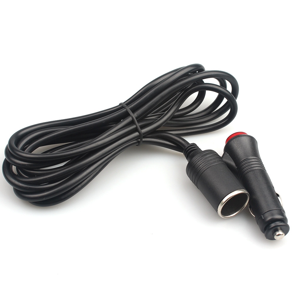 12v 24v male female car cigarette lighter plug to socket extension cable