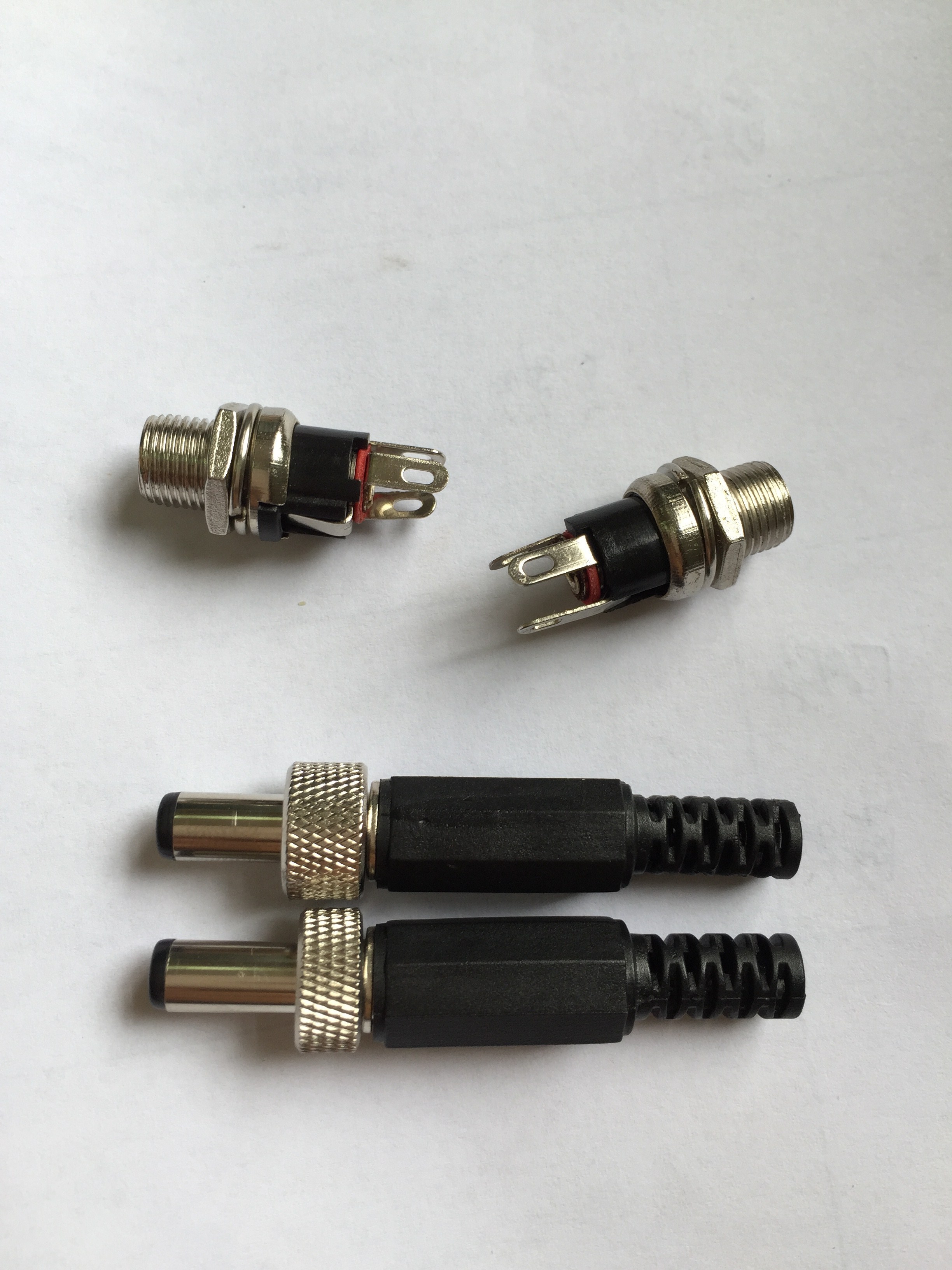 2.1mm 2.5mm DC male female power jack plug connector with screw lock