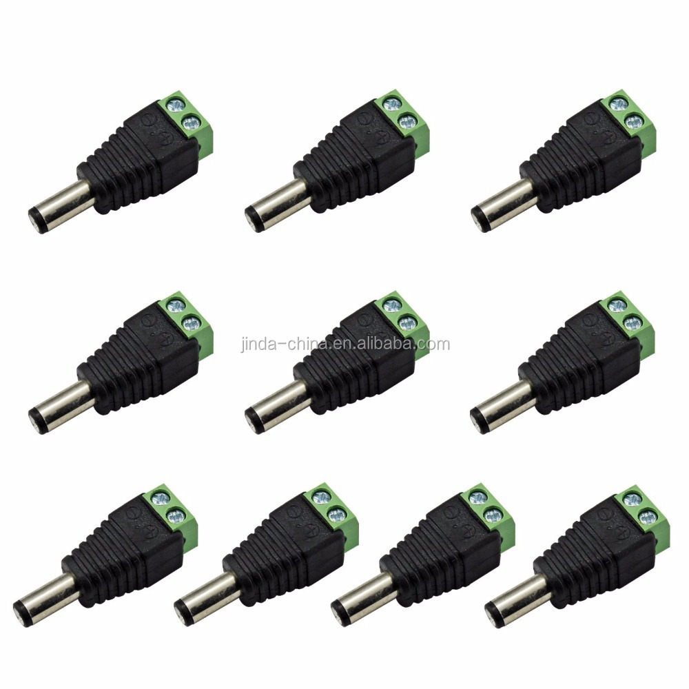 2.1mm x 5.5mm Female Male DC Power Plug Terminal Adapter for CCTV Cameras