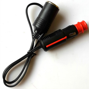 12v 24v male female car cigarette lighter plug to socket extension cable