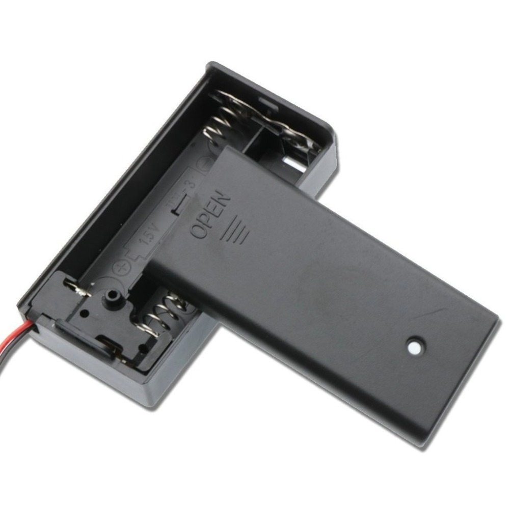 2 aa 2AA Battery Holder with Cover switch