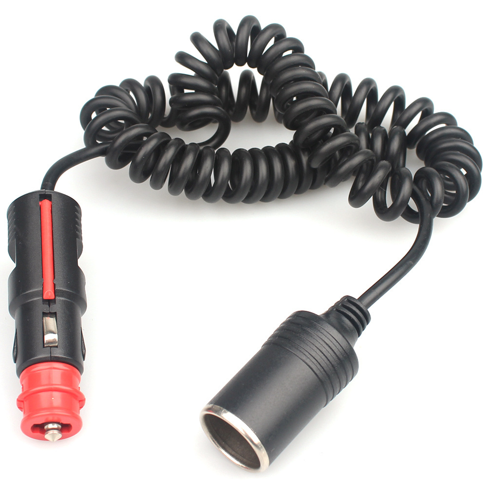 12v 24v male female car cigarette lighter plug to socket extension cable