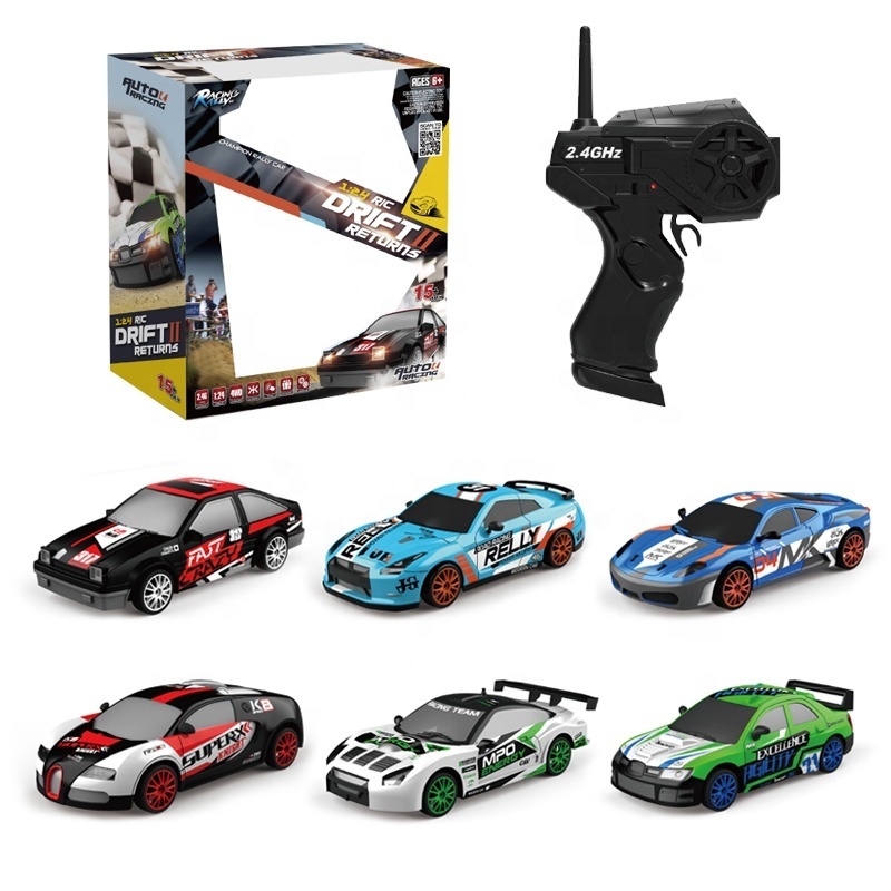 1/24 High Speed Race Car 2.4Ghz Remote Control Toy 4WD Mini RC Car Drift With Light