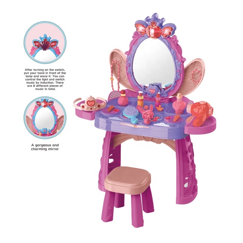 Juguetes Para Los Ninos Baby Pretend Play Cosmetics Set Princess Luxury Dressing Table Girl Make Up Toys