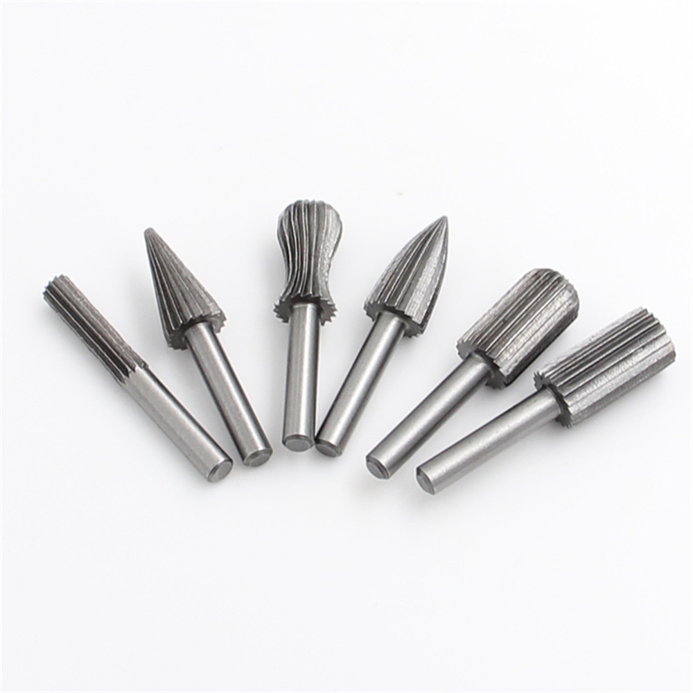 6pc woodworking rotary file six piece woodworking face milling cutter carving milling cutter electric drill with DIY root