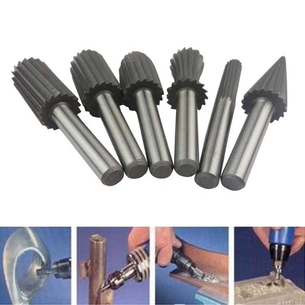 6pc woodworking rotary file six piece woodworking face milling cutter carving milling cutter electric drill with DIY root