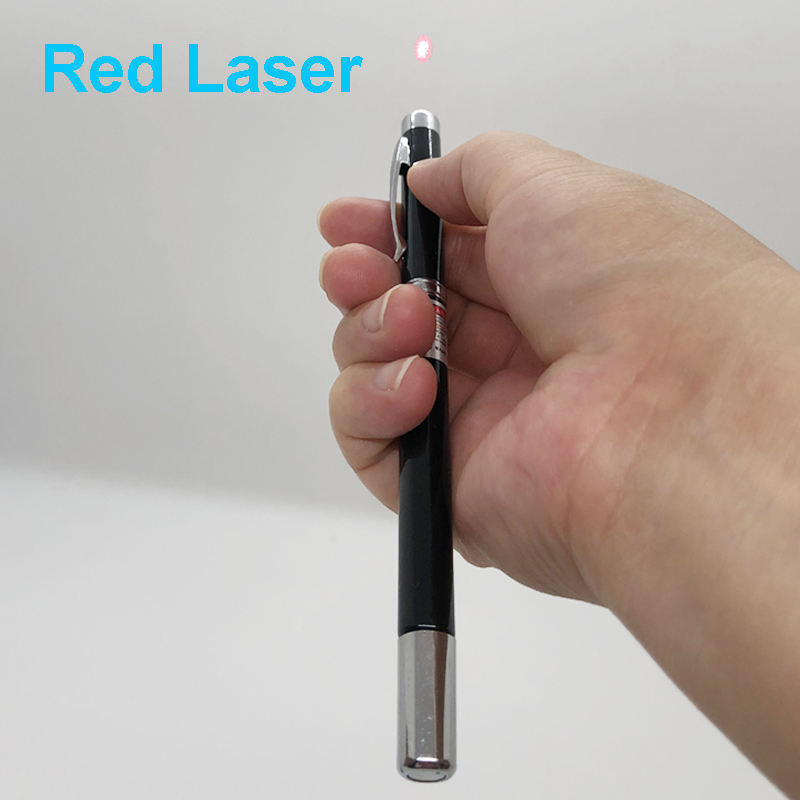 Wholesale 5 in 1 Red Pointer Retractable Telescopic Antenna Teaching Pointer Magnet Pen LED Flashlight Ball Pen with Metal Case