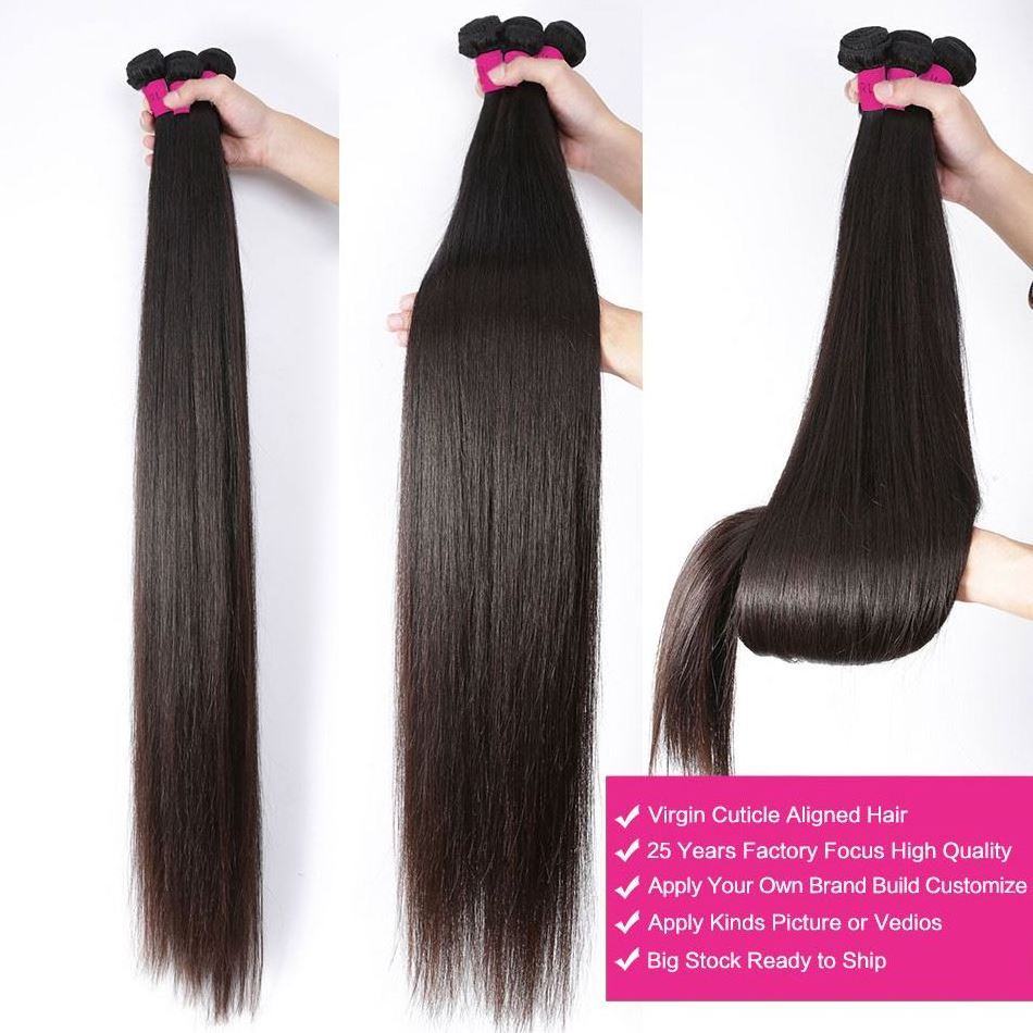 GOLDWAY Wholesale Unprocessed Raw Virgin Cuticle Aligned Hair Weaves and Wigs Straight Brazilian Human Hair Extensions Bundles