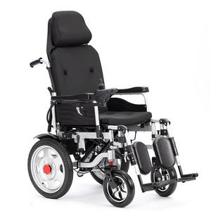 High Power High Quality High Back Reclining Electric wheelchair Portable Folding  Electric Wheelchair For Disable