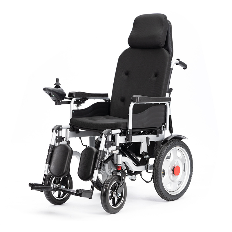 High Power High Quality High Back Reclining Electric wheelchair Portable Folding  Electric Wheelchair For Disable