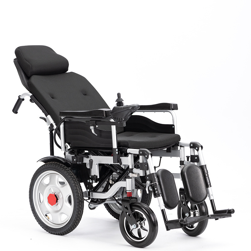 High Power High Quality High Back Reclining Electric wheelchair Portable Folding  Electric Wheelchair For Disable