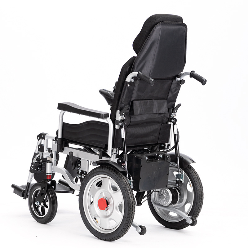 High Power High Quality High Back Reclining Electric wheelchair Portable Folding  Electric Wheelchair For Disable