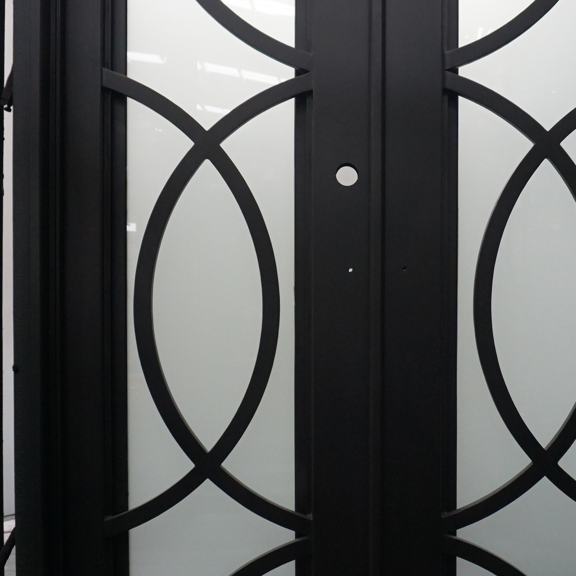 Quality Villa Forge Round Iron China Glass Steel Swing Stainless Steel Wooden Glass Door Modern  Glass Door Design