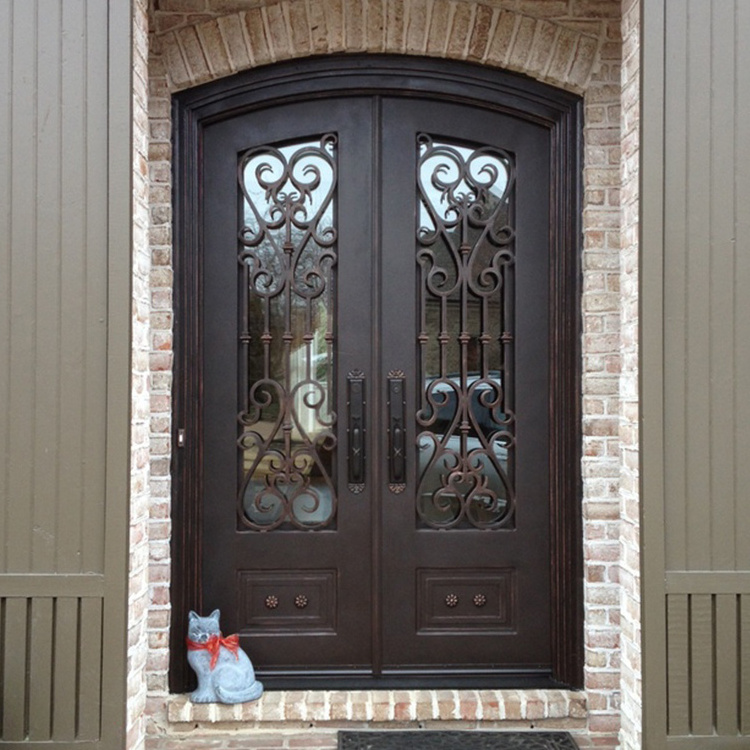 Metal security doors main entrance wrought iron entry doors wholesale prices