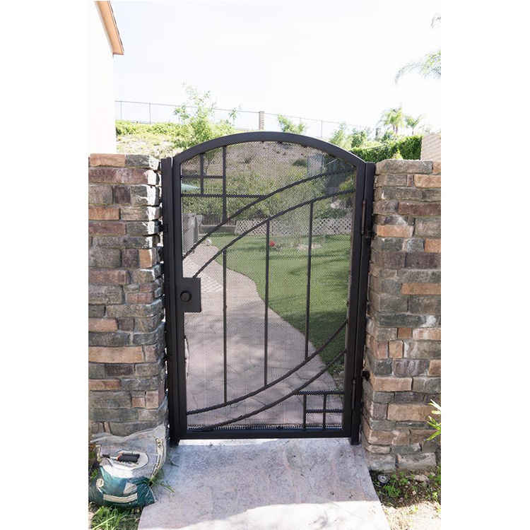 Modern elegant house backyard small cast iron gate designs