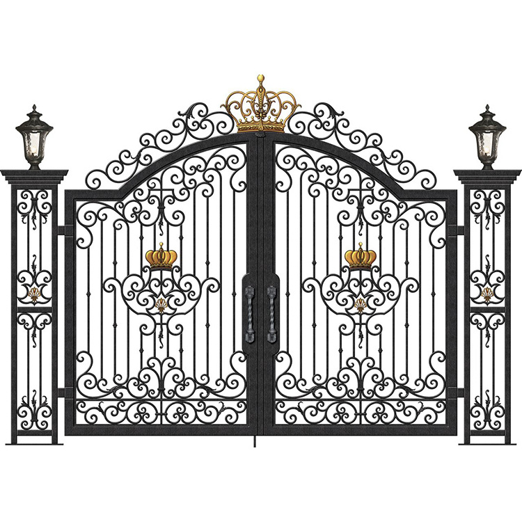 Latest models luxury double swing villa main wrought iron gate