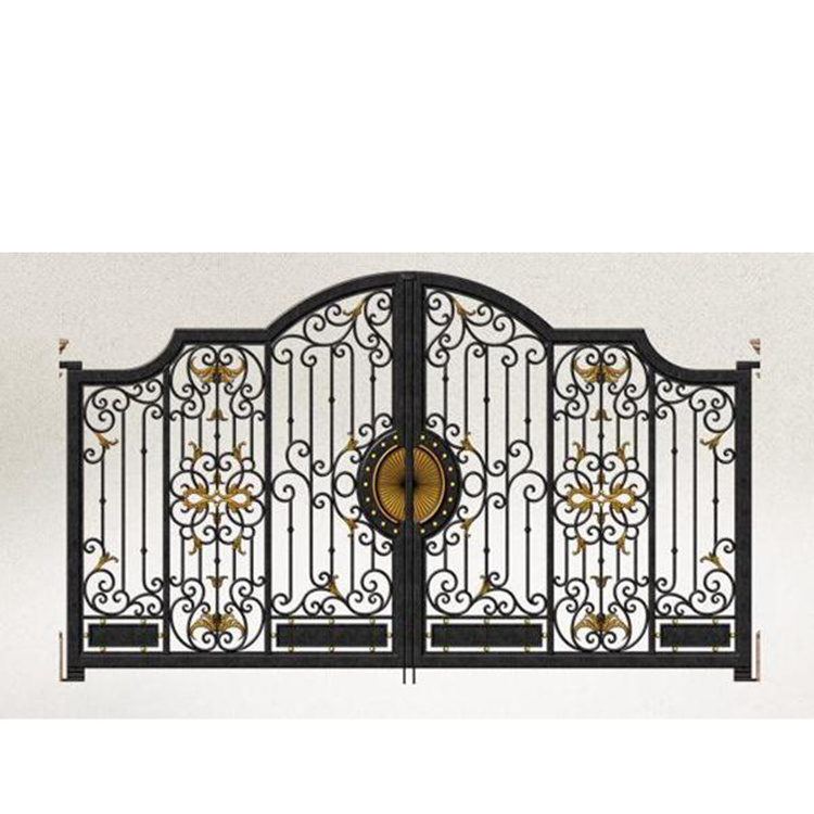 Latest models luxury double swing villa main wrought iron gate