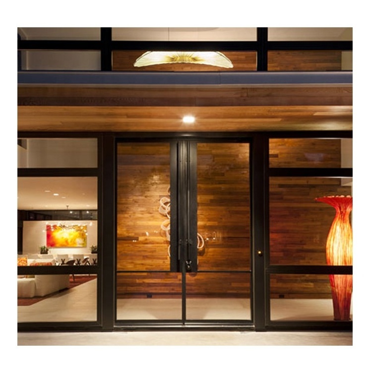 China exterior metal french doors restaurant double swing glass door