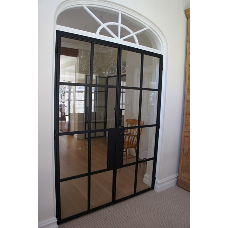 China products arch top waterproof exterior single swing glass door metal frame