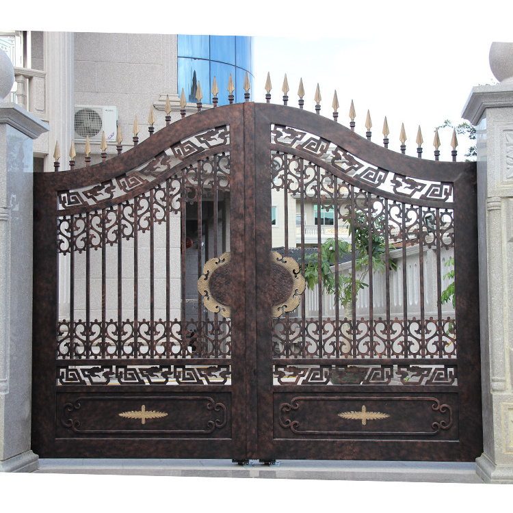 Modern elegant house backyard small cast iron gate designs