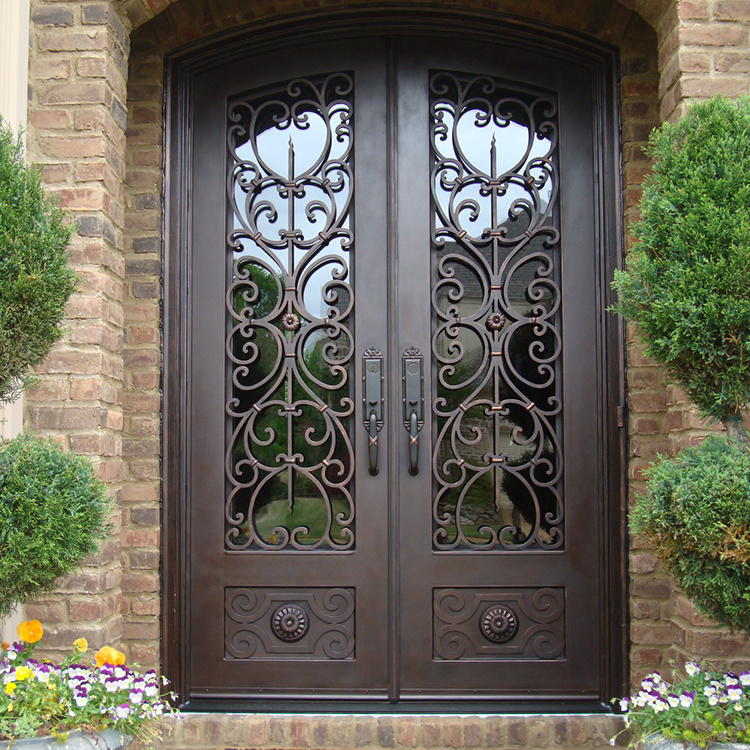 Metal security doors main entrance wrought iron entry doors wholesale prices