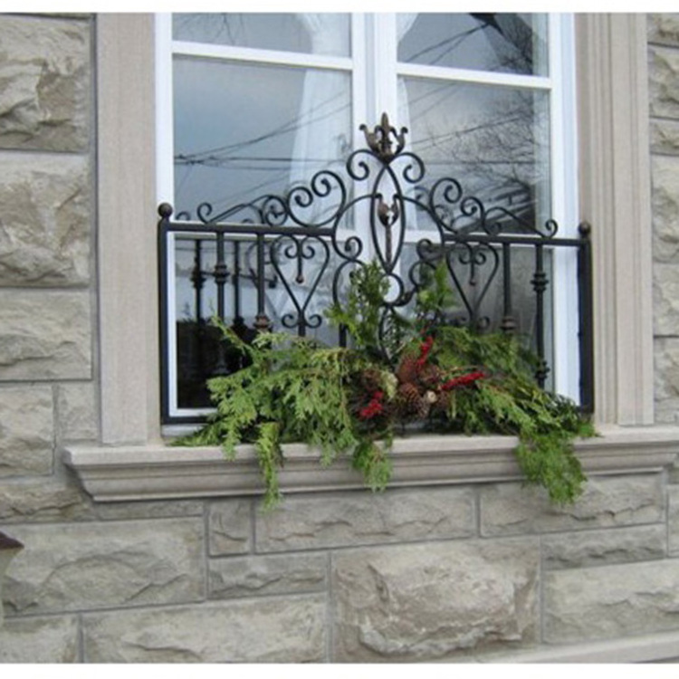 Modern simple security wrought iron window grill