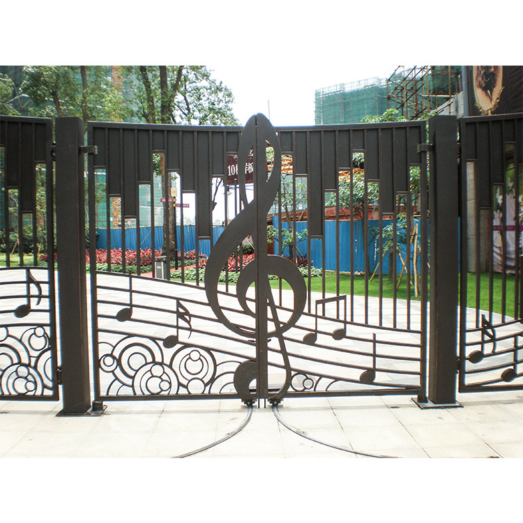 Modern elegant house backyard small cast iron gate designs