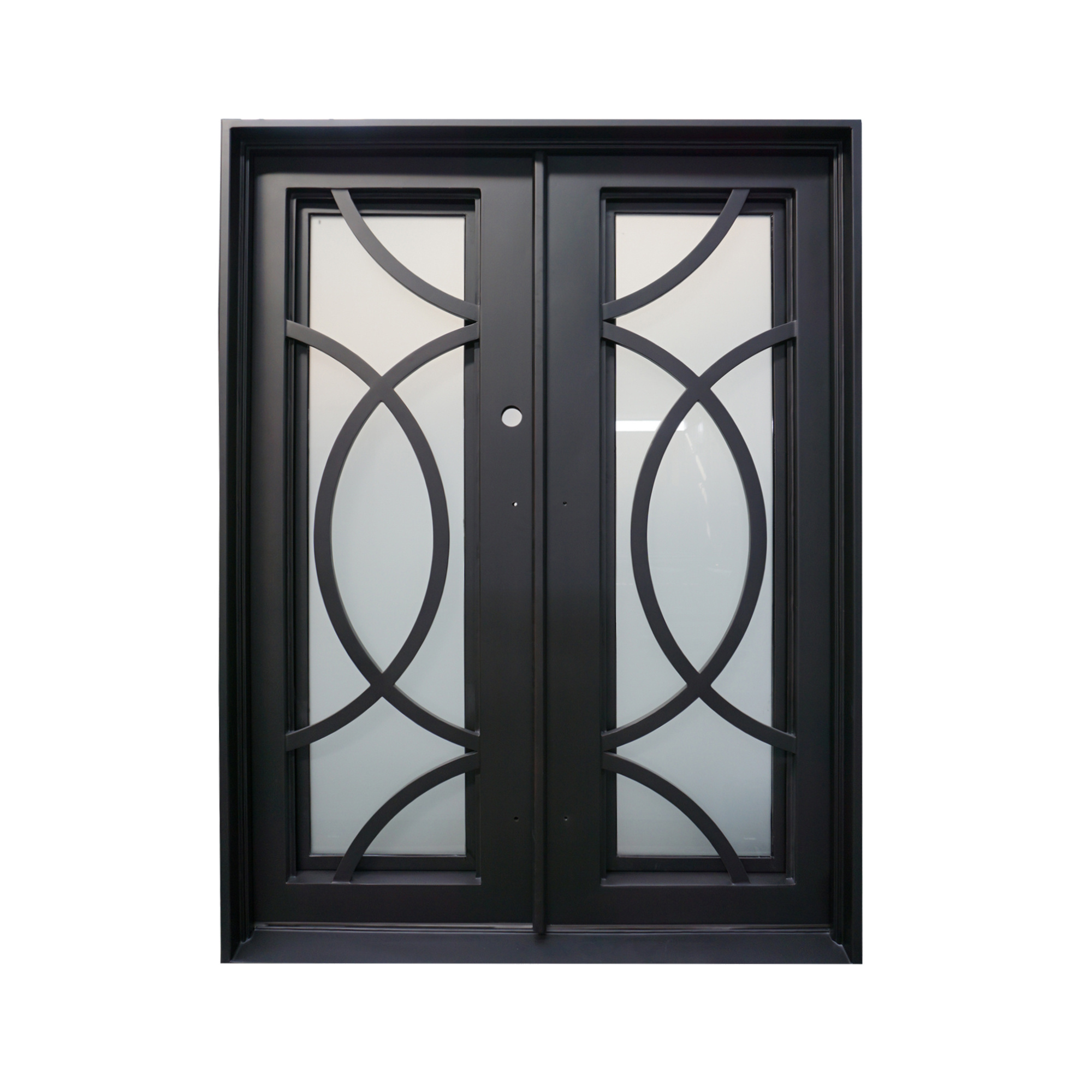 Quality Villa Forge Round Iron China Glass Steel Swing Stainless Steel Wooden Glass Door Modern  Glass Door Design