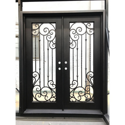 House safety metal security door wrought iron grill doors outdoor