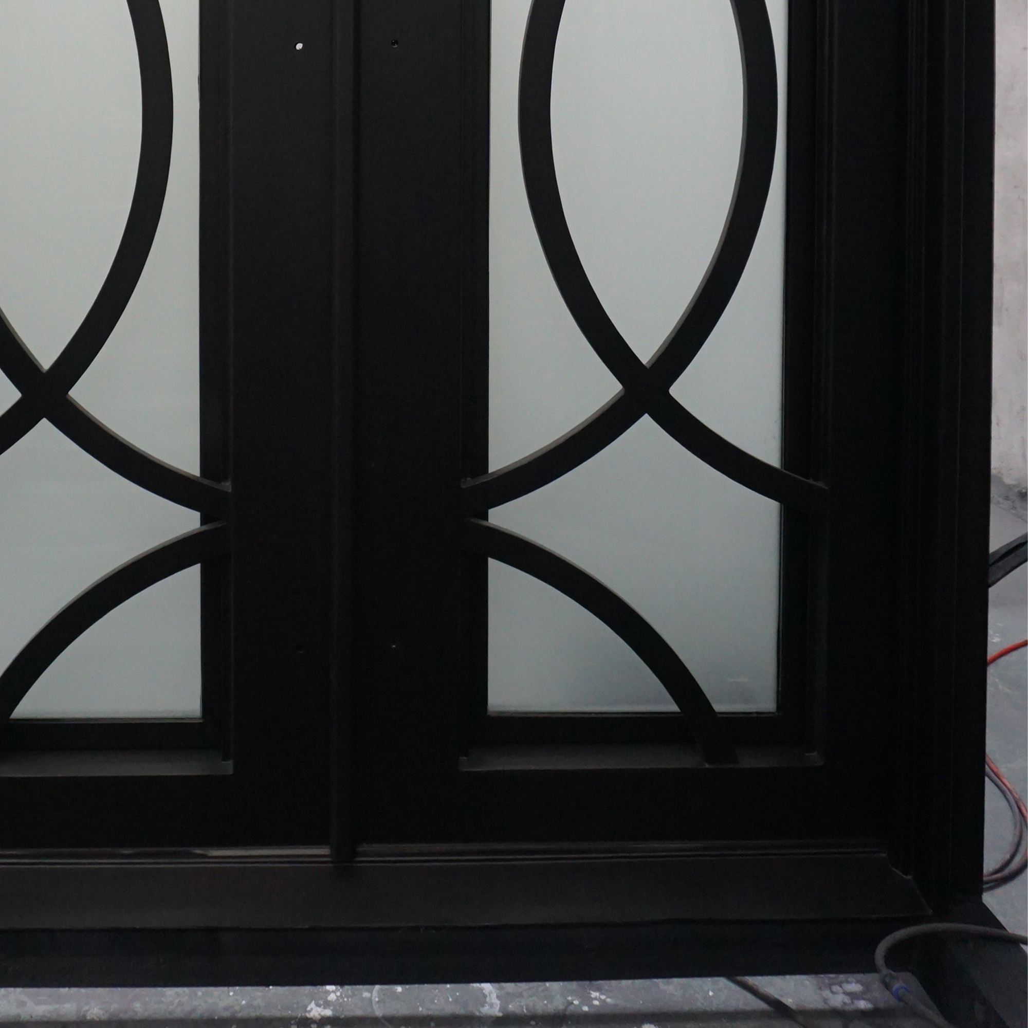 Quality Villa Forge Round Iron China Glass Steel Swing Stainless Steel Wooden Glass Door Modern  Glass Door Design