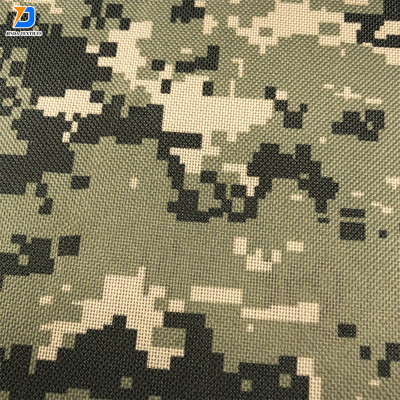 Jinda waterproof polyester cotton multicam desert digital ripstop twill tactical camo camouflage printed fabric for uniform bag