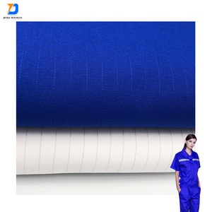 Jinda high quality twill polyester discharge with flame resistance cotton tc uniform fabric anti static fabric