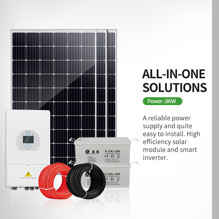 8000w Solar Panel Kit Power Generator 8kw Off Grid home commercial use industrial Solar Energy Systems