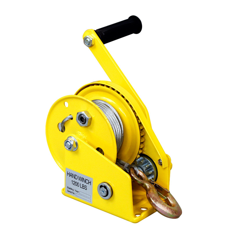 Factory Price 1200lbs 1800lbs 2600lbs Portable Winch Self Locking wire rope Manual Hand Winch