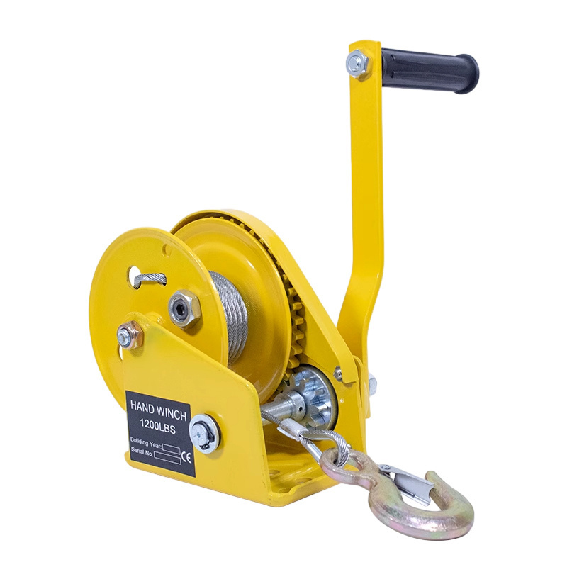 Factory Price 1200lbs 1800lbs 2600lbs Portable Winch Self Locking wire rope Manual Hand Winch