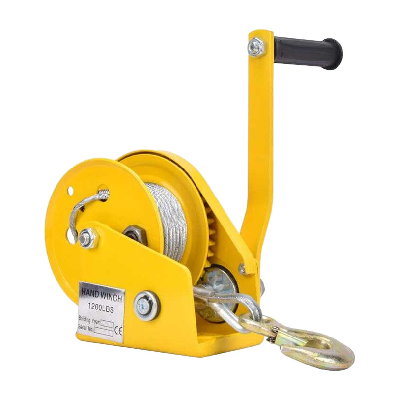 Factory Price 1200lbs 1800lbs 2600lbs Portable Winch Self Locking wire rope Manual Hand Winch