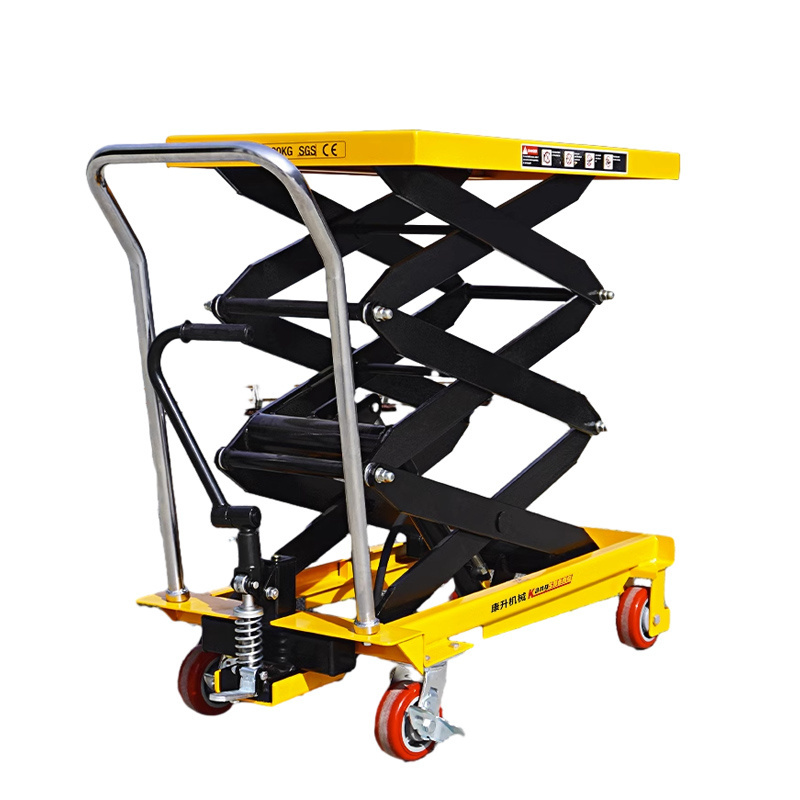 500kg 1000kg 1ton Small Lift Tables Mobile Manual Hydraulic Scissor Lift Trolley Hand Lift Tables