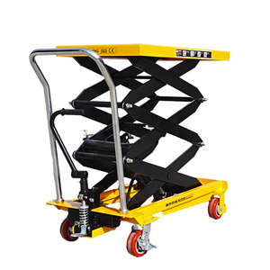 500kg 1000kg 1ton Small Lift Tables Mobile Manual Hydraulic Scissor Lift Trolley Hand Lift Tables