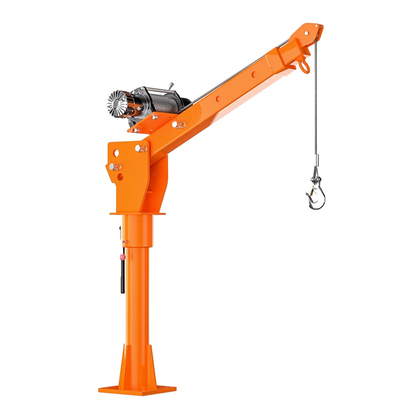 High Quality Small Pickup Truck Crane 500kg 1000kg 1 ton Mini Truck Mounted Crane With Electric Winch