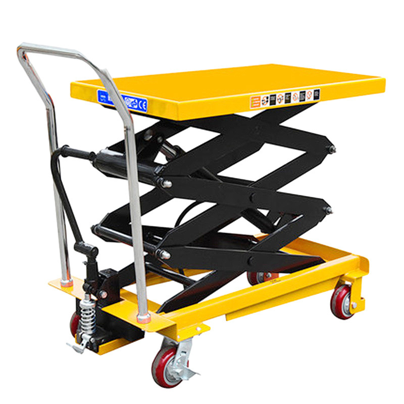 500kg 1000kg 1ton Small Lift Tables Mobile Manual Hydraulic Scissor Lift Trolley Hand Lift Tables