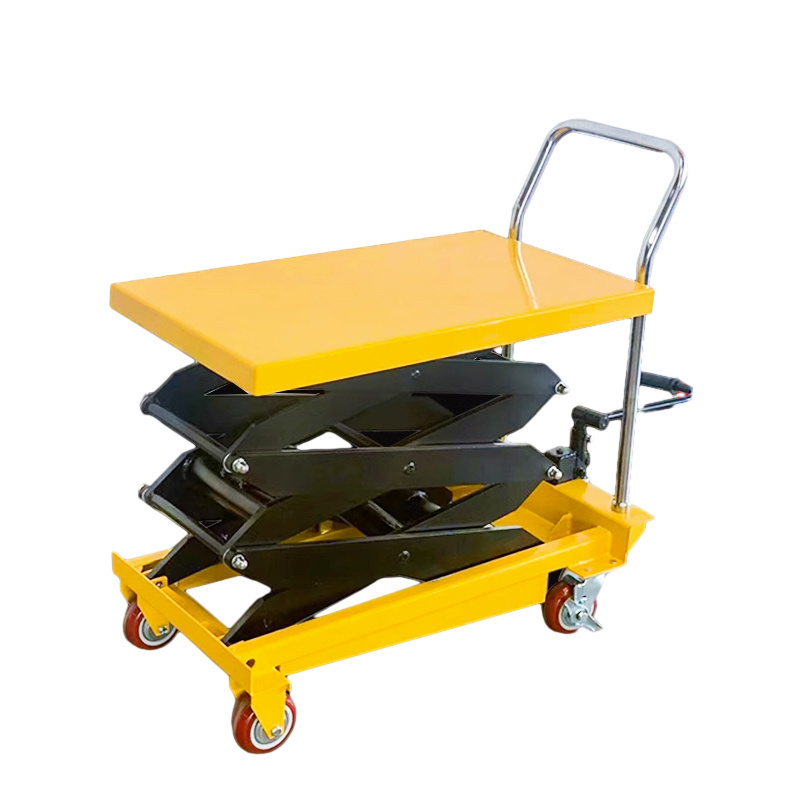 500kg 1000kg 1ton Small Lift Tables Mobile Manual Hydraulic Scissor Lift Trolley Hand Lift Tables