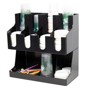 Coffee Shop Cup Organizer Soda Cup Holder Acrylic Cup Dispenser for Table Cafes, Restaurants and Hotels