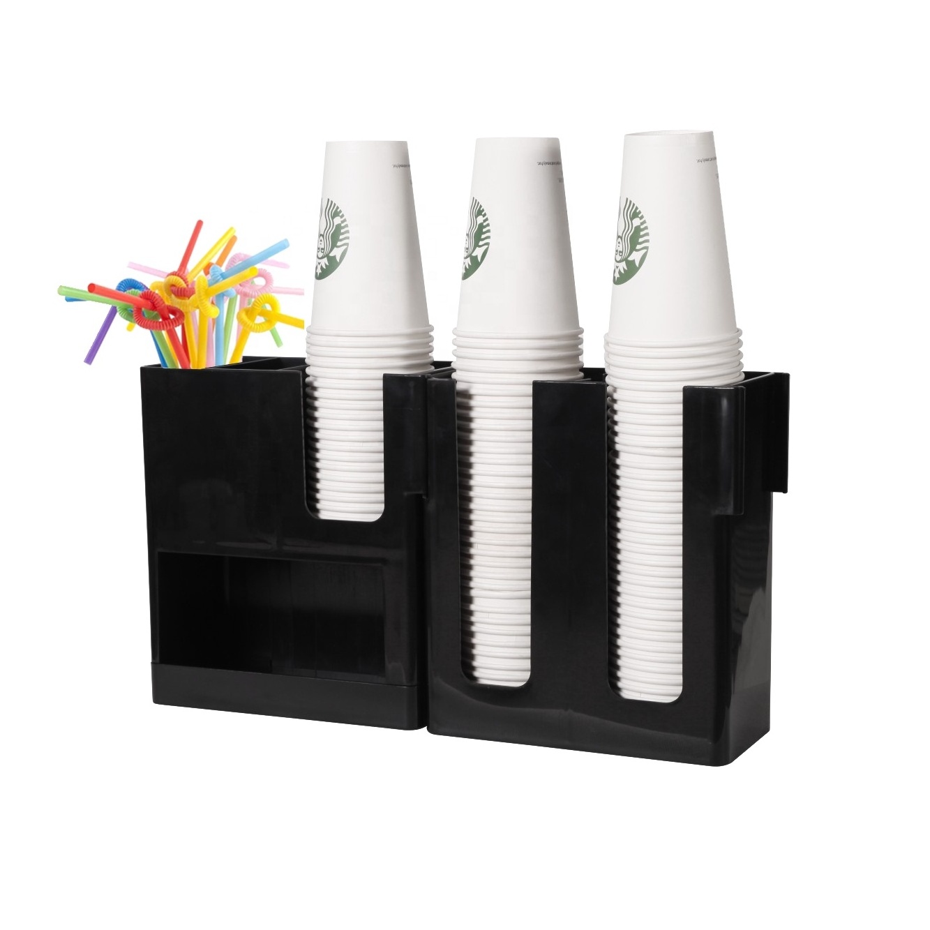 Coffee Shop Cup Organizer Soda Cup Holder Acrylic Cup Dispenser for Table Cafes, Restaurants and Hotels