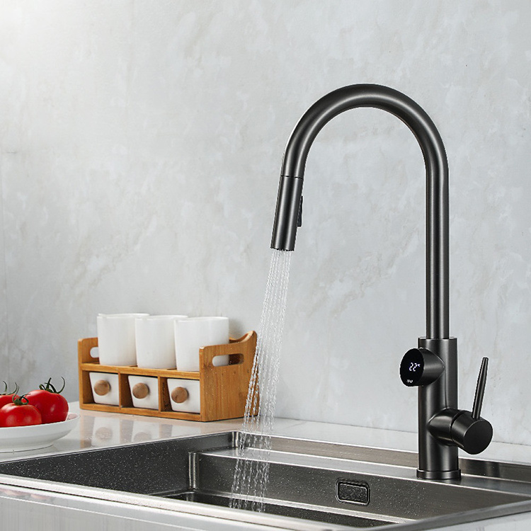 Digital Pull Down Kitchen Sink Faucet