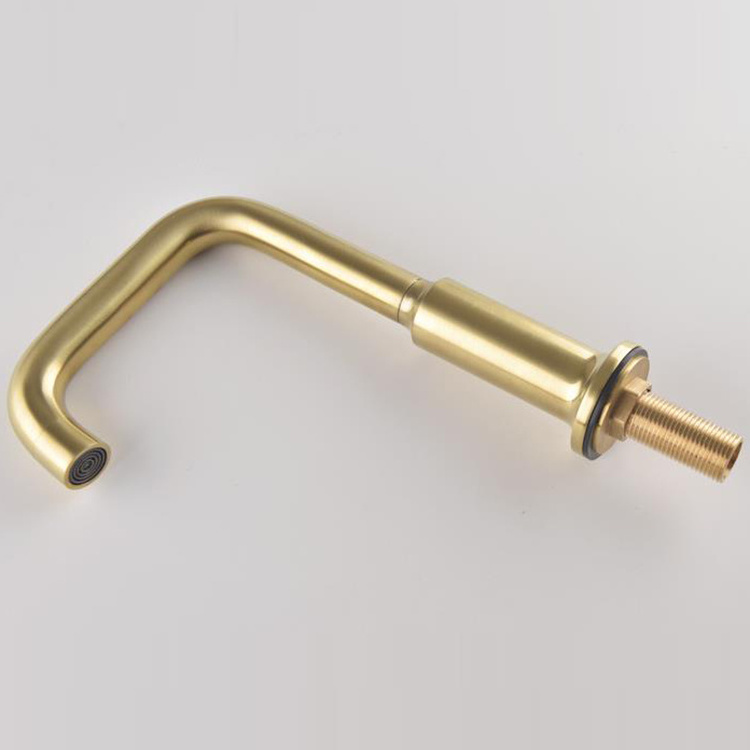 Brass Brushed Gold Double Cross Handle 3 Hole Widespread Bathroom Split Wash Basin Sink Faucet