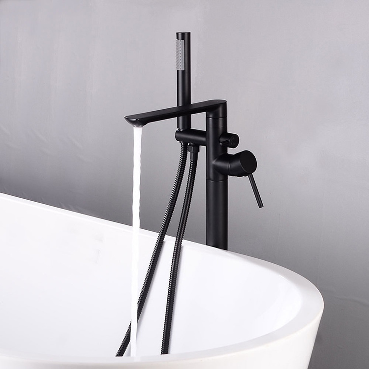 freestanding bathtub faucet black brass floor mount free standing bathroom tub filter bath sets water tap mixer