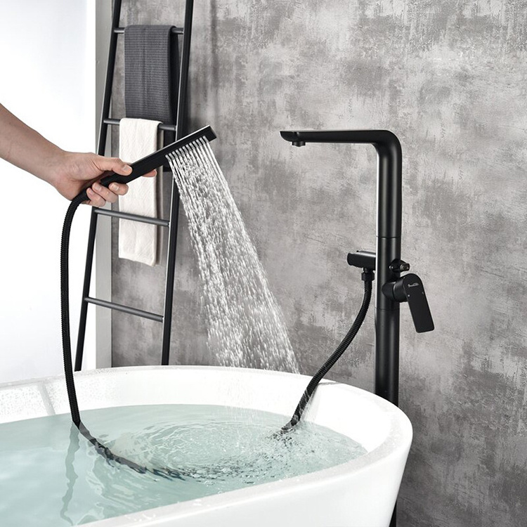 brass bathtub mixer faucet floor mount free standing black bathroom products tub filter bath sets water tap mixer