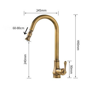 gold kitchen faucet brass antique pull down sprayer flex sink wash water tap mixer sanitary ware kitchen faucets taps